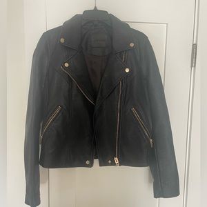 BlankNYC faux leather jacket with rose gold zippers